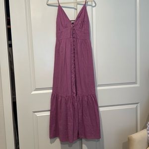 NWT Abercrombie & Fitch Linen Blend Smocked Back Maxi Dress Size Medium